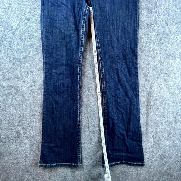 Lee Slender Secret Lower On The Waist Jeans Womens 8 Blue Emboidered Y2K Bootcut - Picture 9 of 10